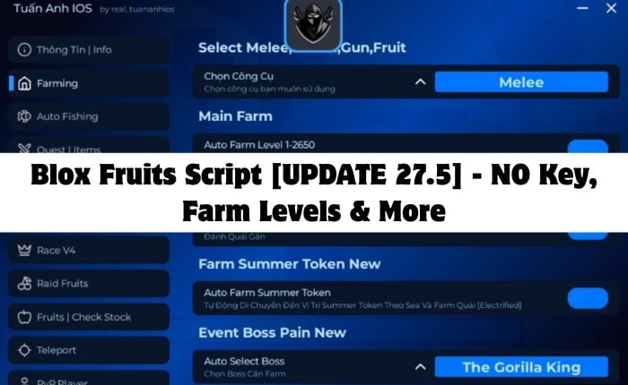 Use the latest version of the Blox Fruits Script and progress faster in the game.