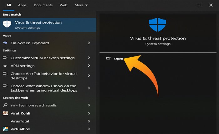 Open Virus & Threat protection 